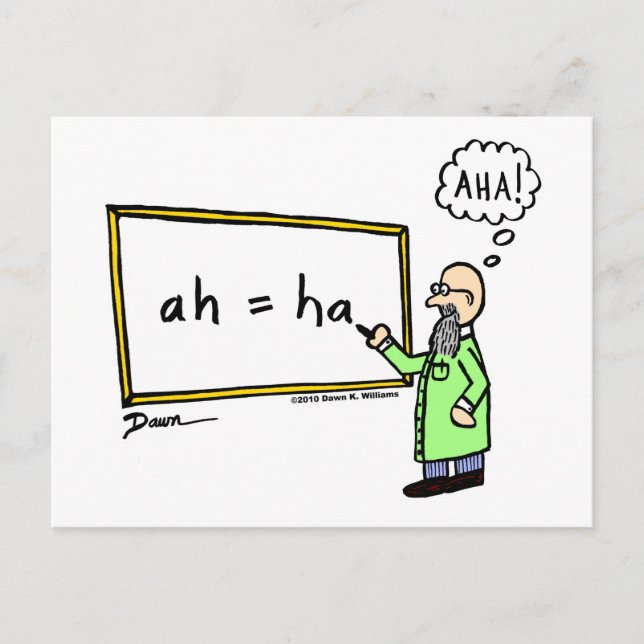 Aha! Cartoon Postcard (Front)