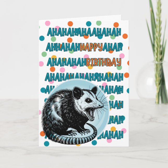 “Ahahaha Happy Birthday!” 🐀 Birthday Card (Front)