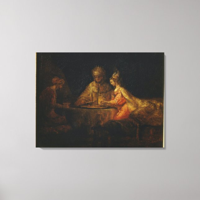 Ahasuerus and Haman at the Feast of Esther Canvas Print (Front)