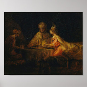 Ahasuerus Haman Esther Rembrandt Biblical Baroque Poster