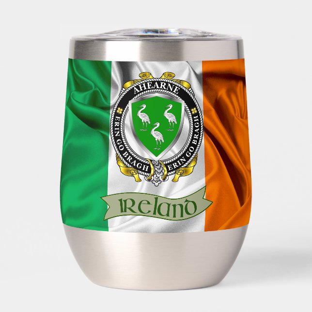 Ahearne/Aherne Irish Shield & Flag Personalized (Front)