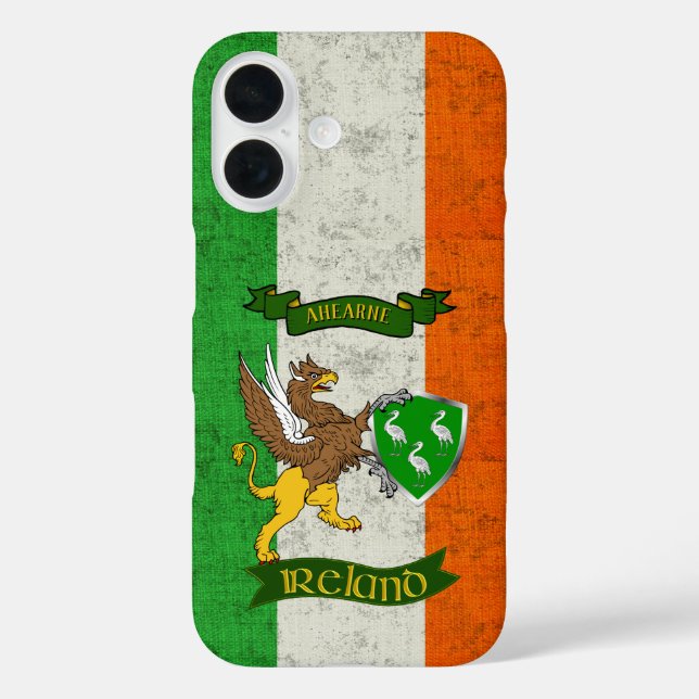 Ahearne Irish Shield & Griffin Personalized       Case-Mate iPhone Case (Back)