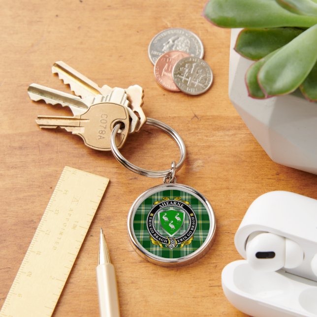 Ahearne Irish Shield Personalized Key Rings (Desk)