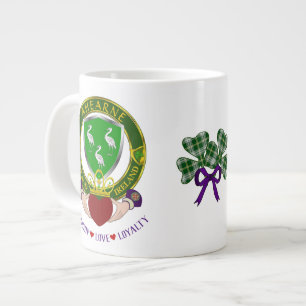 Ahearne Irish Shield w/Claddagh Personalized Large Coffee Mug