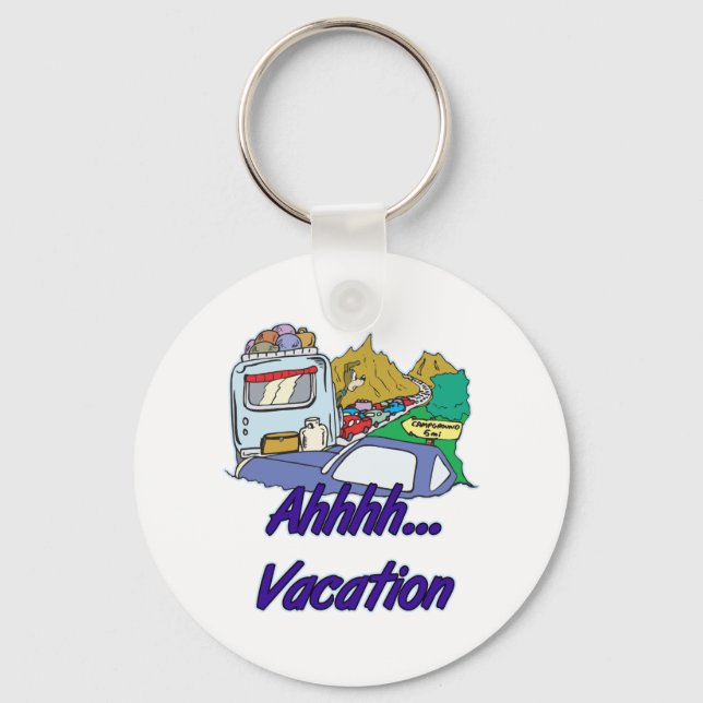 Ahh Vacation Camping Keychain (Front)