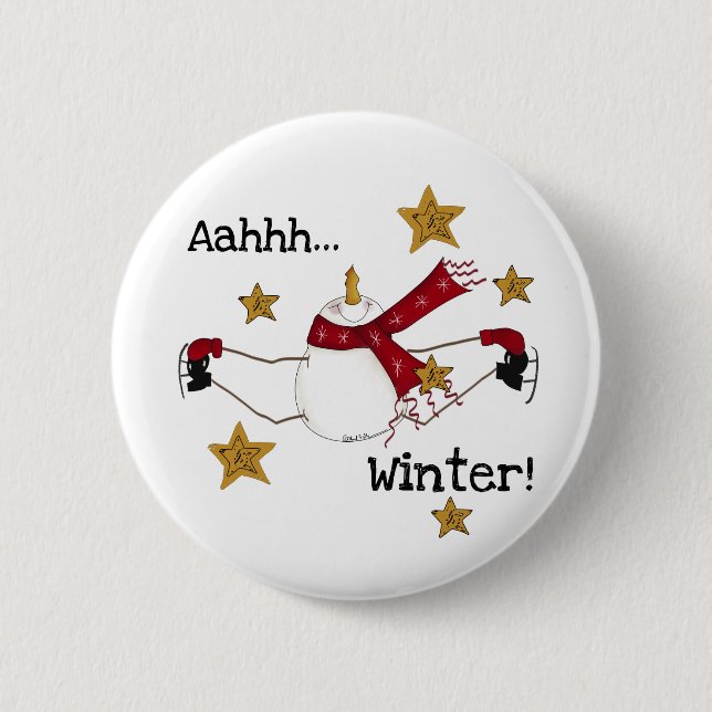 AHHH WINTER 2 INCH ROUND BUTTON (Front)