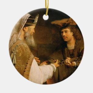 Ahimelech giving the sword of Goliath to David Ceramic Ornament