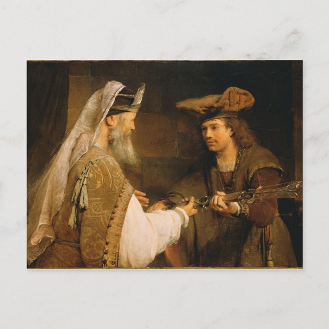 Ahimelech giving the sword of Goliath to David Postcard (Front)