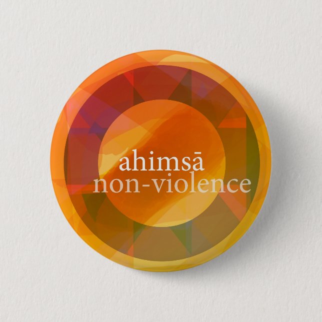 ahimsā - non-violence 2 inch round button (Front)