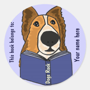 AHL - Sheltie Lire un livre Stickers
