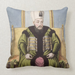 Ahmed I (1590-1617) Sultan 1603-17, from 'A Series Throw Pillow