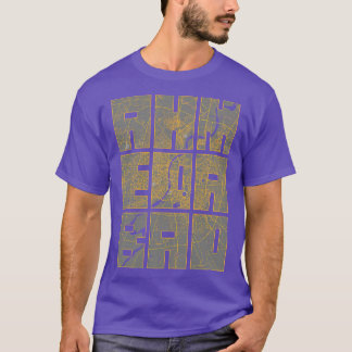 Ahmedabad Gujarat India City Map Typography Bauhau T-Shirt