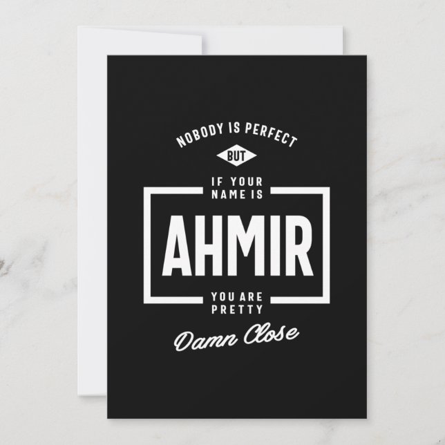 Ahmir Personalized Name Birthday Gift Invitation (Front)
