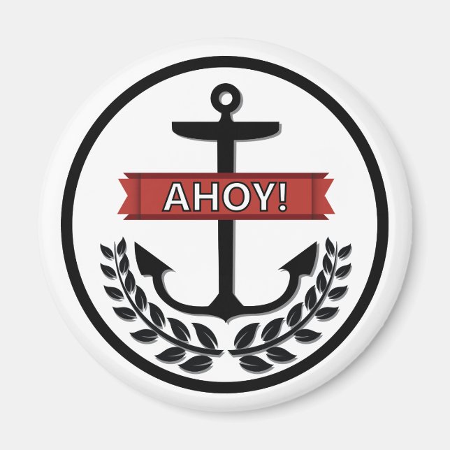 Ahoy - Aimant rond Standard De 2¼ Pouce (Devant)