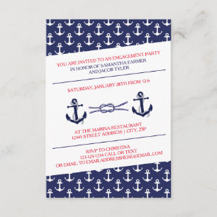 Ahoy Anchors Engagement Party - 3X5 Invitation
