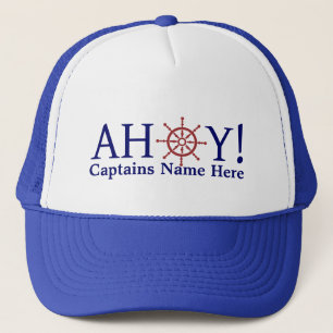 Ahoy Captains Personalized Customizable Trucker Hat