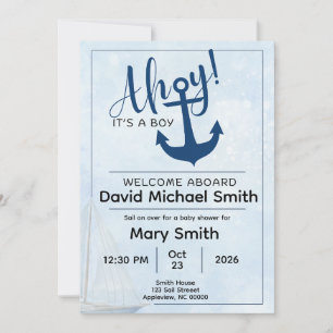 Ahoy C'est un garçon Invitation Baby shower
