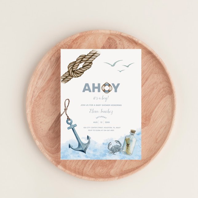 Ahoy ! C'est un garçon - Invitation Baby shower na (Créateur téléchargé)