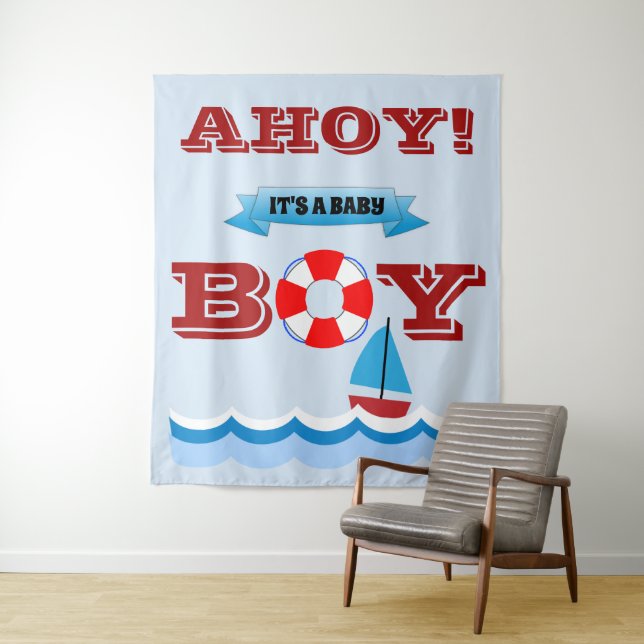 Ahoy ! C'est une tapisserie de bébé garçon (En situation)