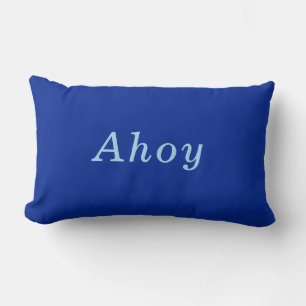 "Ahoy" Cobalt & Blue comfy cozy Lumbar Pillow
