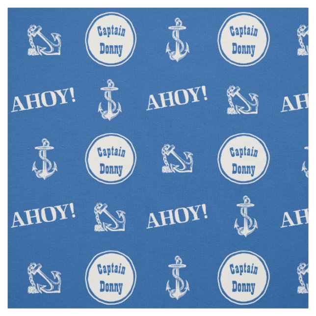 Ahoy! Custom Boat Anchor Pattern Fabric (Swatch)