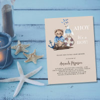Ahoy it is a boy teddy bear sailor Baby Shower