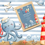 Ahoy It’s a Boy Blue Nautical Baby Shower Postcard<br><div class="desc">Adorable deep blue ocean colour background with nautical elements of octopus,  anchors,  whales,  waves,  starfish and other sweet sea items help bring this sweet design to life for the perfect baby boy shower.  100% ‘customer satisfaction with “Zazzle” every day.</div>