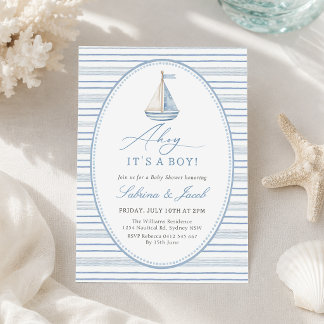 Ahoy It’s a Boy Nautical Baby Shower Invitation