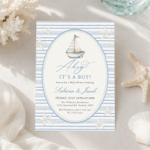 Ahoy It’s a Boy Nautical Baby Shower Invitation