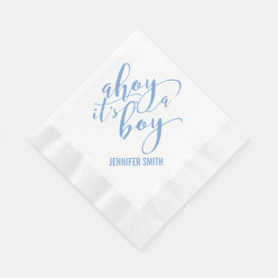 Ahoy It’s A Boy Nautical Baby Shower Sip and See Napkin