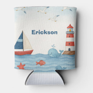 Ahoy It’s a Boy Nautical Can Cooler