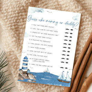 Ahoy It’s A Boy Nautical Guess Who Mommy or Daddy