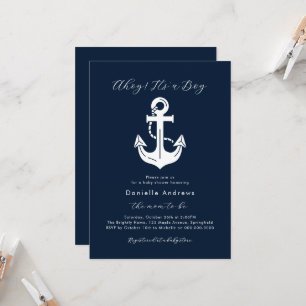 Ahoy It’s a Boy Personalized Sailor Baby Shower Invitation