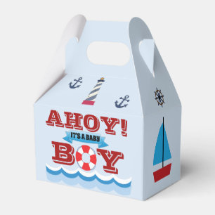 Ahoy It's A Baby Boy 4" x 2.5" x 5" Favor Box
