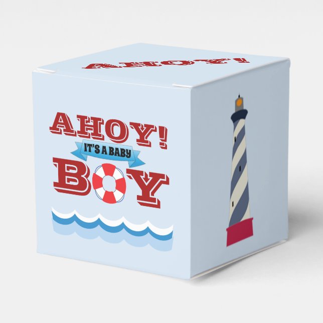 Ahoy It's A Baby Boy Favor Box (Front Side)