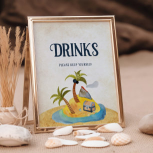 Ahoy It's A Boy Baby Shower Drinks Sign