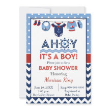 Ahoy It's A Boy Baby Shower Invitation