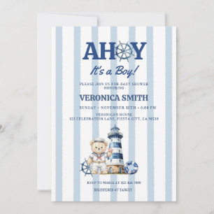 Ahoy It's A Boy Baby Shower Invitation