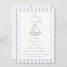 Ahoy It's A Boy Baby Shower Invitation Card