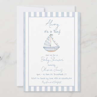 Ahoy It's A Boy Baby Shower Invitation Card