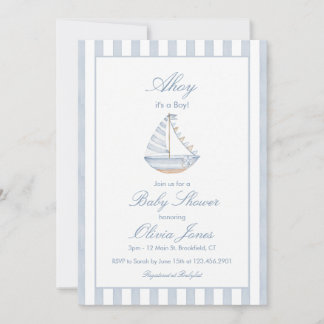 Ahoy It's A Boy Baby Shower Invitation Card