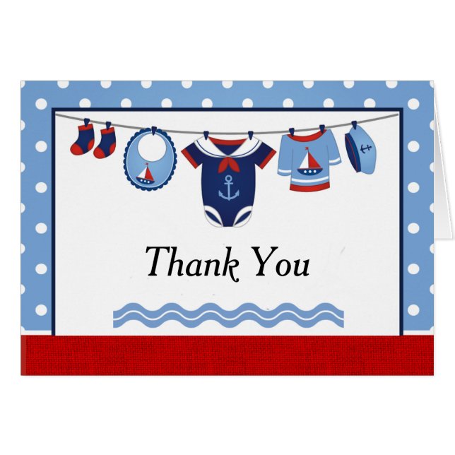 Ahoy It's A Boy Baby Shower Thank You (Front Horizontal)