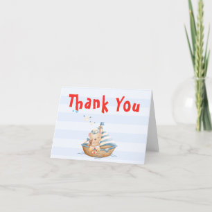 Ahoy Its A Boy Baby Shower Thank You Card