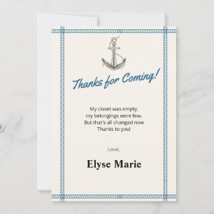 Ahoy! It's a Boy! Baby Shower Thank You Card