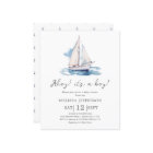 Ahoy it's a Boy Boat Baby Shower Budget Invitation