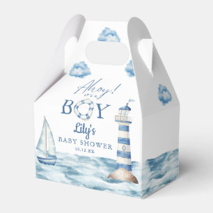 Ahoy Its A Boy Nautical Baby Shower Favor Box
