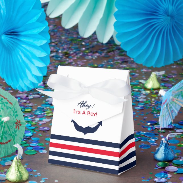 Ahoy It's A Boy! Nautical Baby Shower Favor Box (Party)