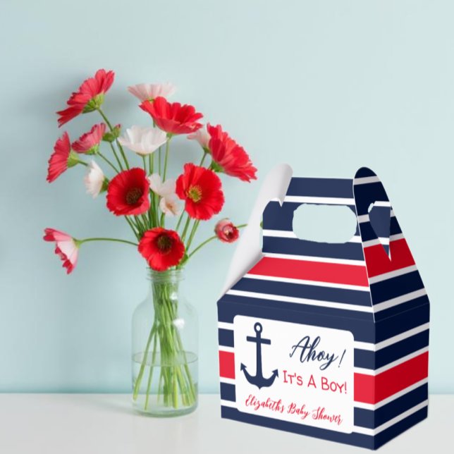 Ahoy It's A Boy! Nautical Baby Shower Favor Box (Creator Uploaded)