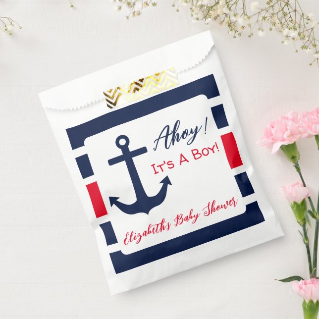 Ahoy It's A Boy! Nautical Baby Shower Favour Bag (Sealed)