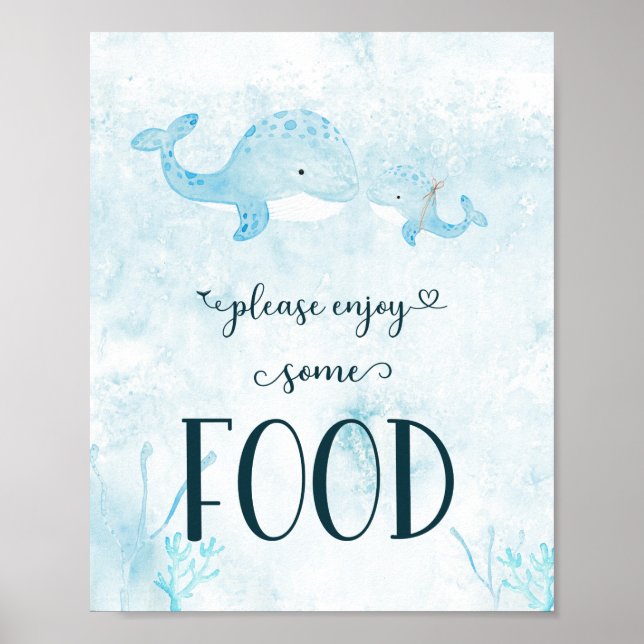 Ahoy It's a Boy Nautical Baby Shower Food Sign (Front)